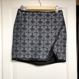 Black and blue mini skirt
